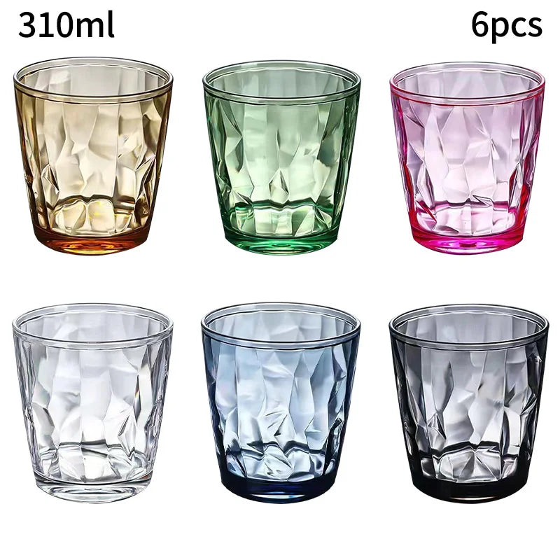 Verres incassables en acrylique style vintage strié réutilisables - vue 15 sur 22