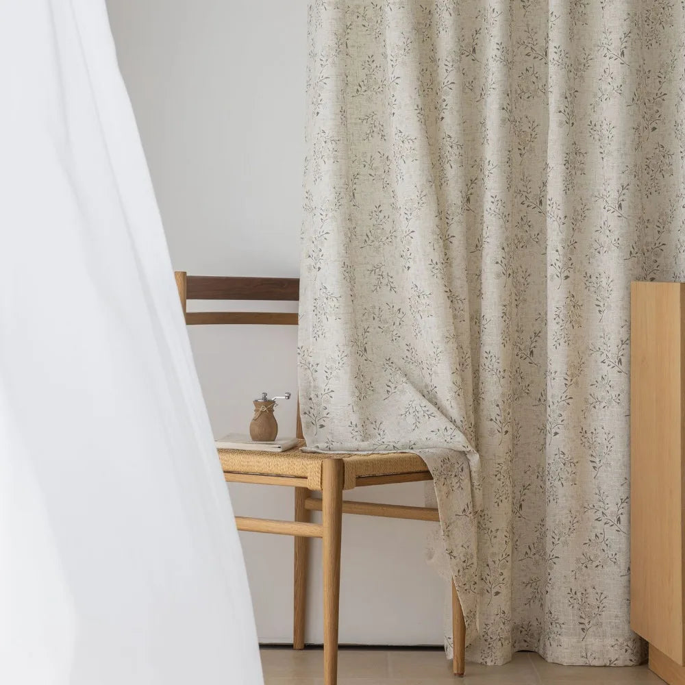 Voilage japonais motifs floraux séparateur de pièce - vue 5 sur 7