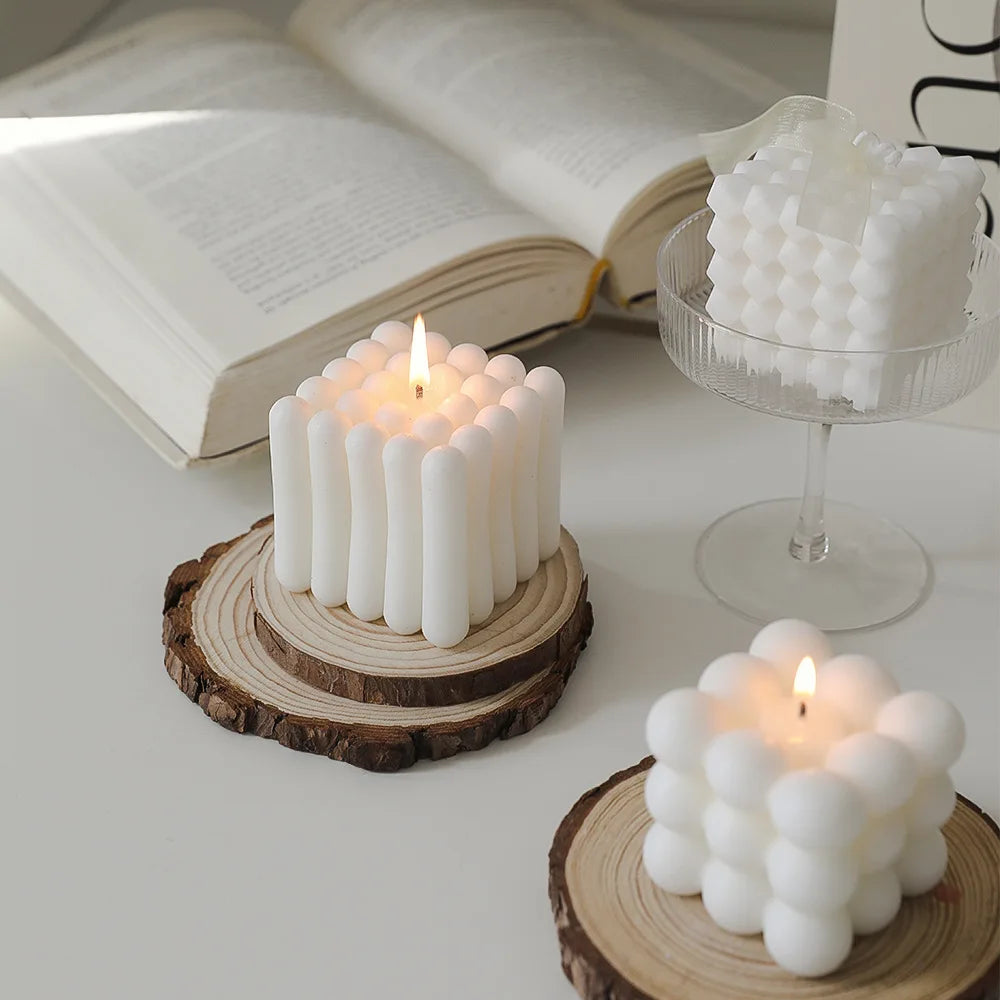 bougies parfumées cube rubik en cire de soja pour décoration et aromathérapie - vue 4 sur 13