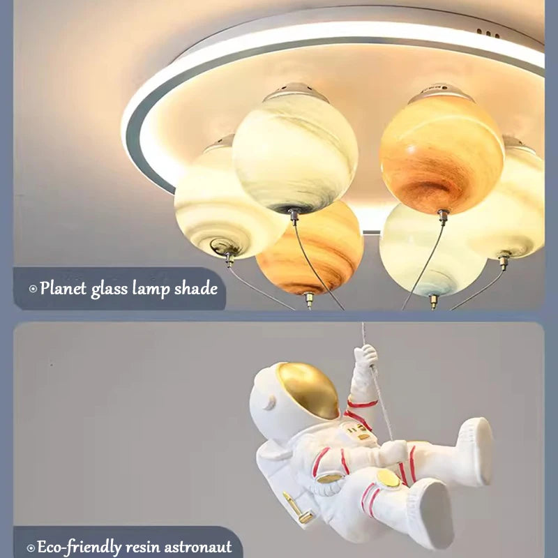 sandyha lampe plafond led astronaute planète pour enfants - vue 5 sur 8
