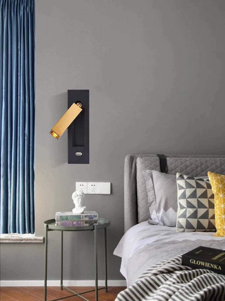 applique murale led rotative avec interrupteur pour lecture