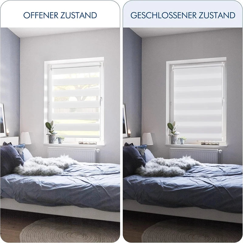 Store enrouleur duo translucide occultant sans percage fenetre