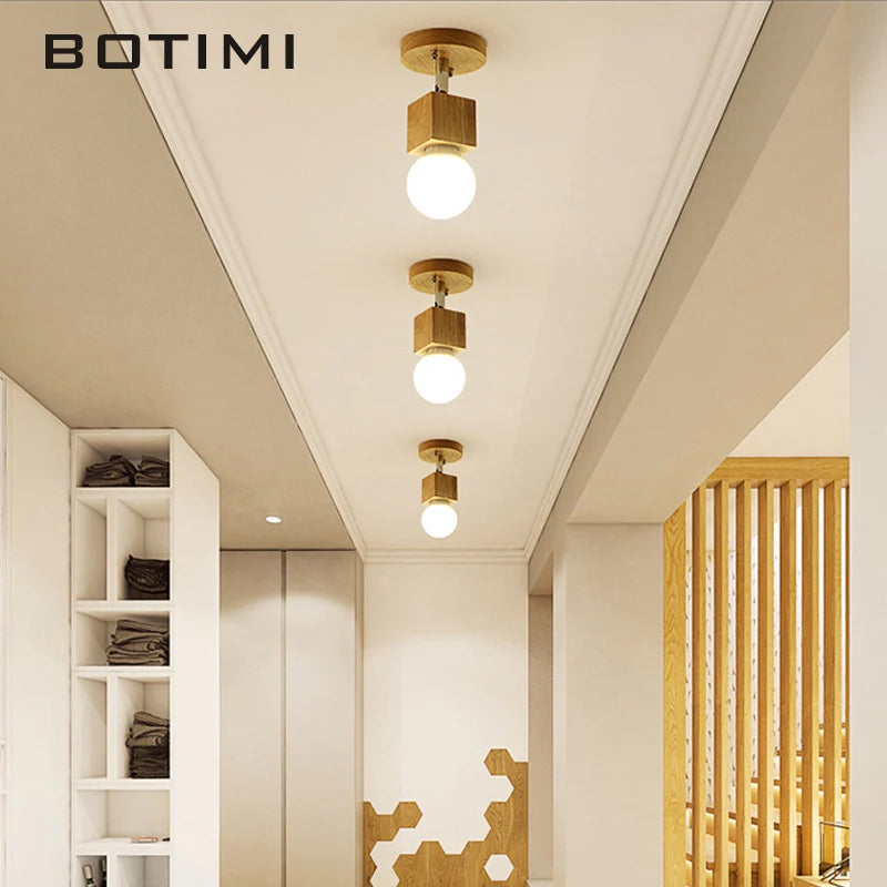 botimi triple applique miroir bois base nordique ajuster hôtel lumières murale - vue 4 sur 10