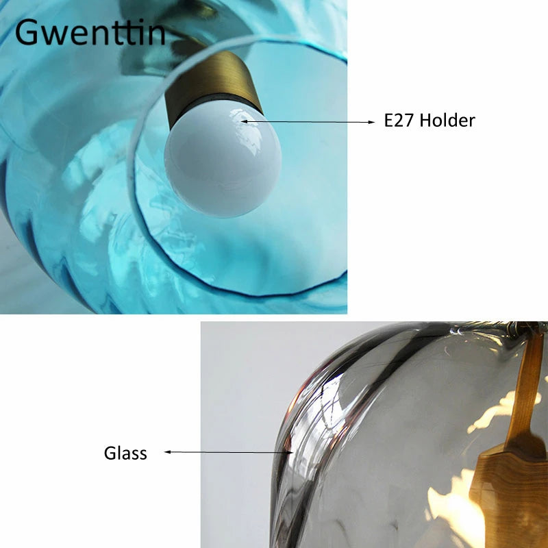 suspension en verre moderne pour décoration intérieure et luminaires