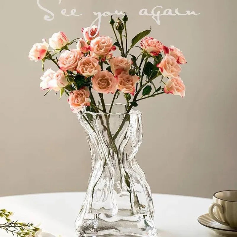 vase en verre transparent irrégulier pour décoration de table - vue 5 sur 5