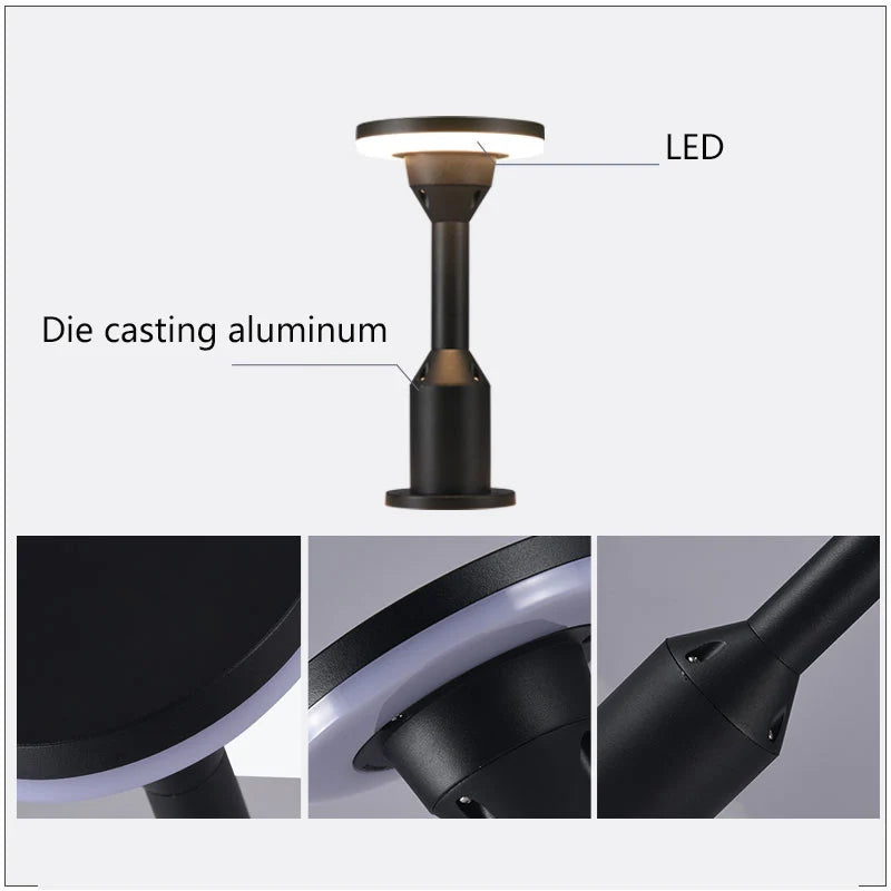 2022 customization column light waterproof lawn lamp courtyard outdoor floor landscape lamp LED Pillar lamp - vue 7 sur 8