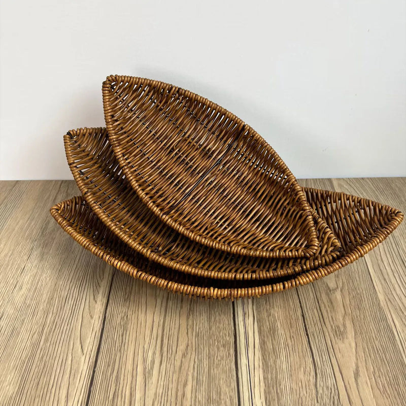 panier en rotin tissé pour fruits et rangement décoratif