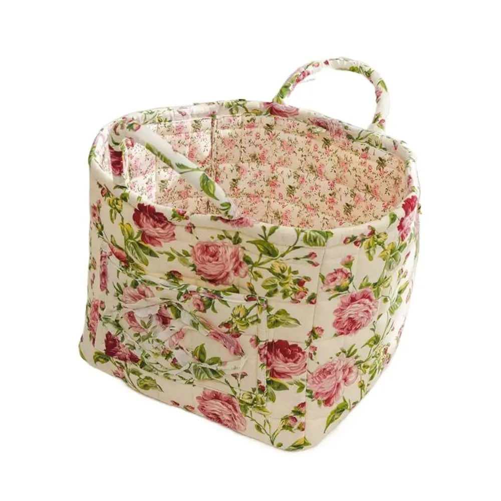 panier de rangement en tissu lavable style pastoral empilable multiusage - vue 12 sur 16