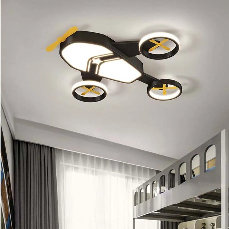 plafonnier avion lumineux pour chambre d'enfant garçon - vue 5 sur 7