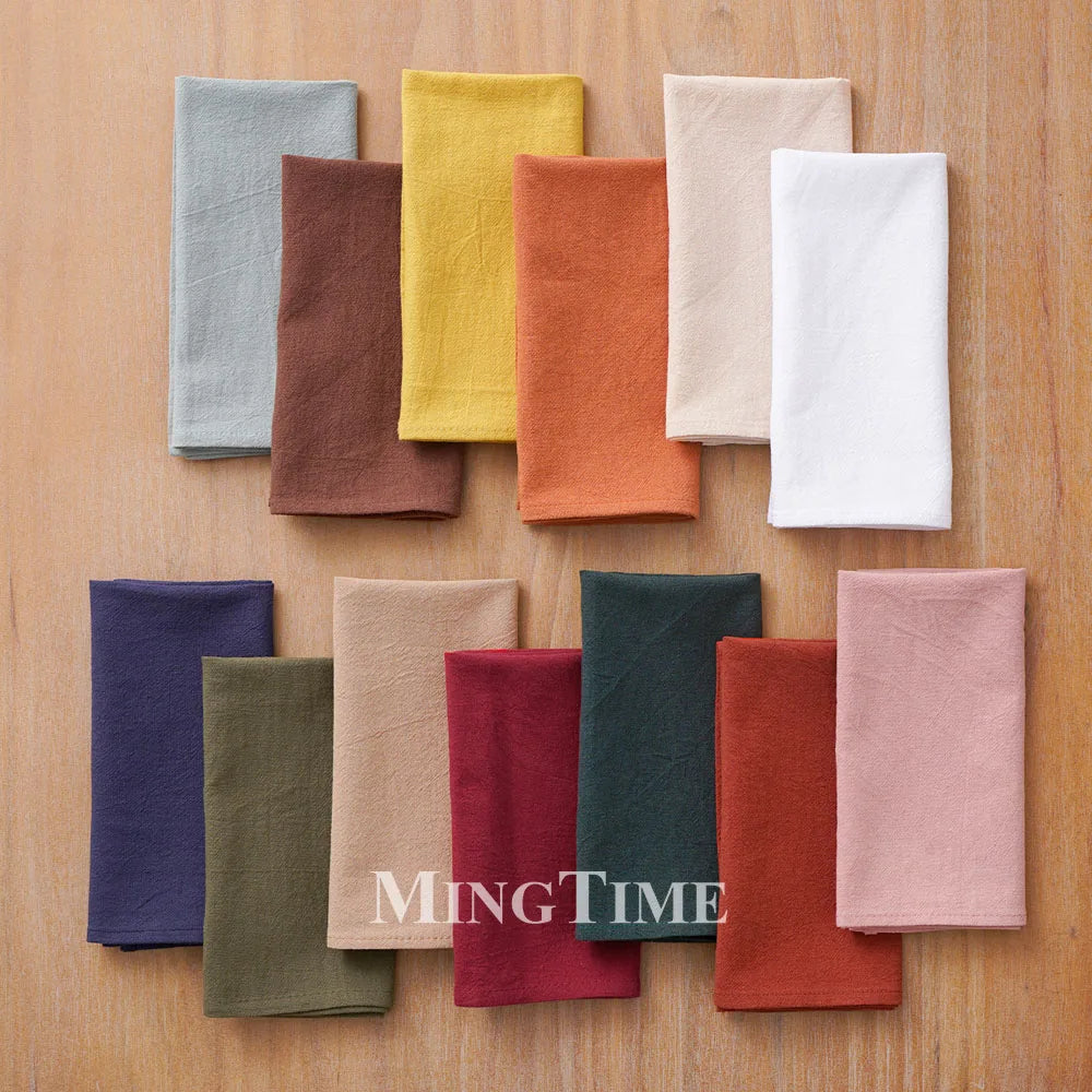 Serviette de table coton lavé style classique douce