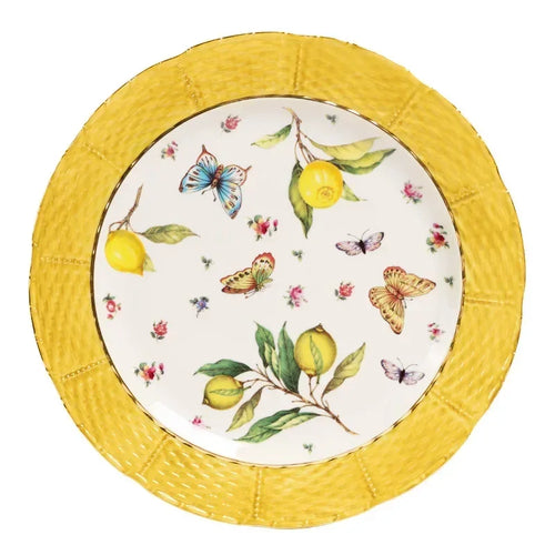 Assiette ceramique motif citron style europeen cuisine decoratif