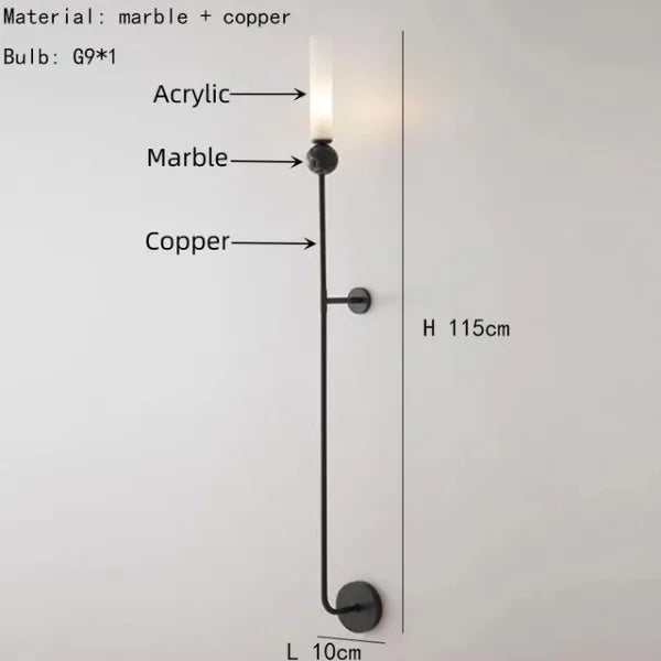 suspension en marbre et cuivre pour éclairage intérieur moderne