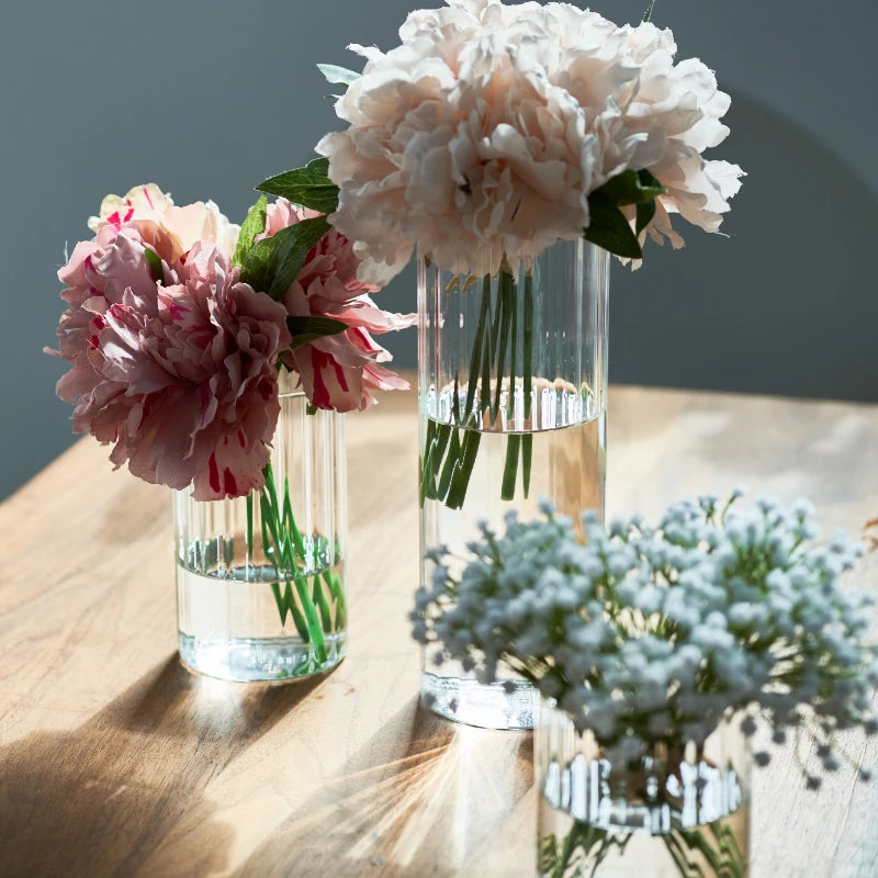 bougeoir en verre côtelé décoration pour bougies et événements - vue 7 sur 10