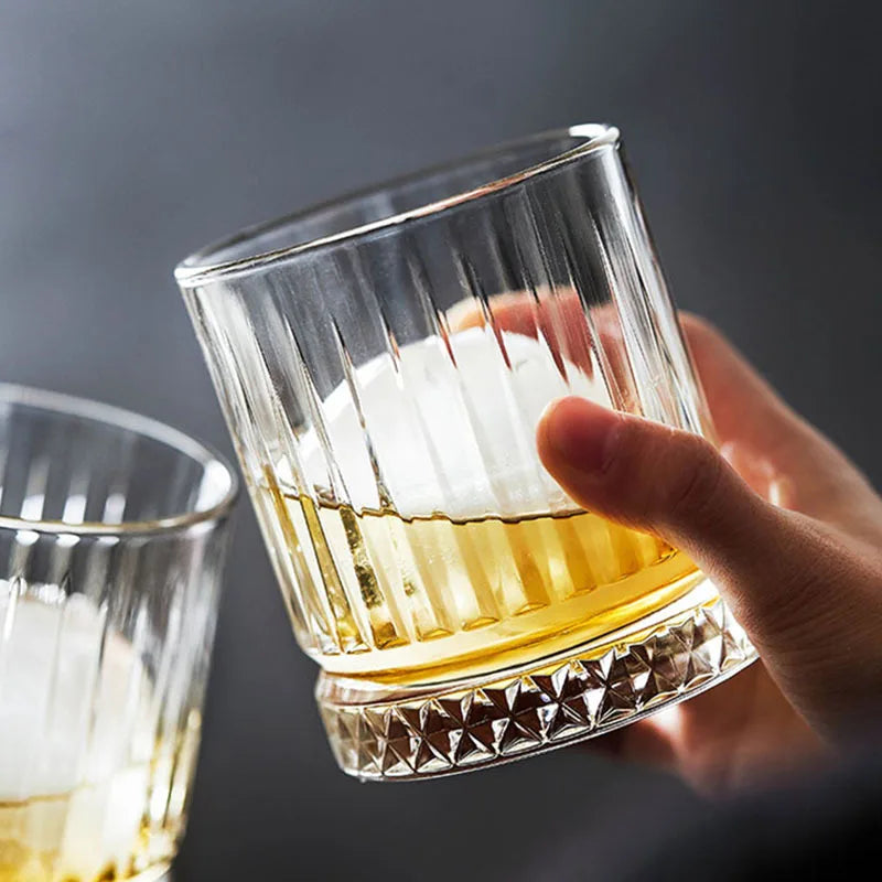 Ensemble 2 verres diamant sculpté pour whisky cocktail