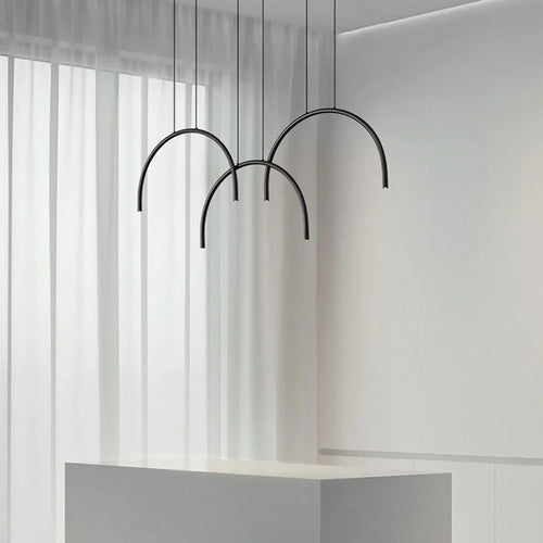 lampe suspendue moderne en laiton noir doré avec leds réglables