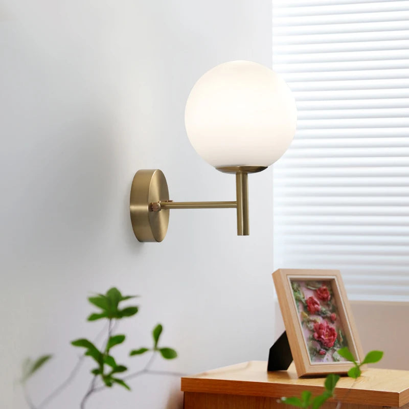 Moderne LED verre luxe applique salon toile de fond lumière chambre lampe de chevet minimaliste Restaurant couloir allée applique murale - vue 4 sur 9