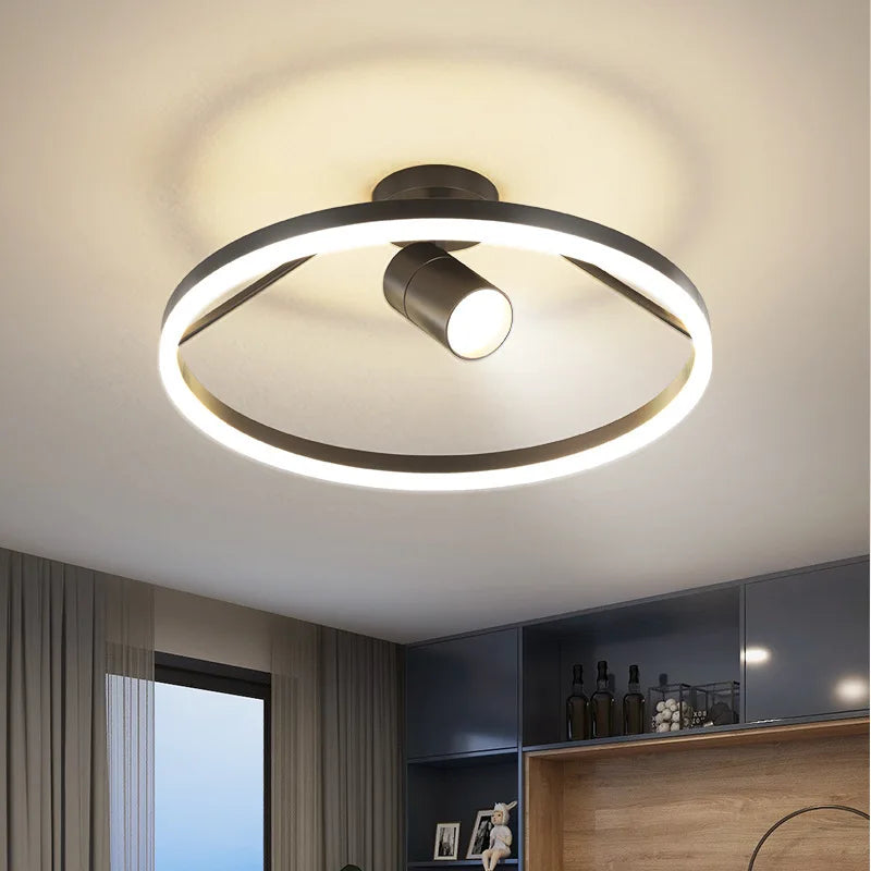 Plafonniers minimalistes modernes spot éclairage nordique lampe de salon minimaliste créative étude balcon lampe de chambre ronde