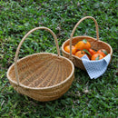 panier en osier tressé pour pain et nourriture en voyage