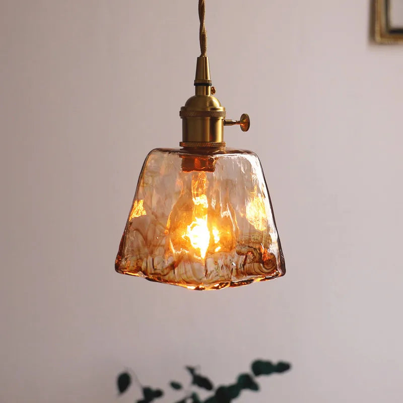 suspension moderne en verre avec led pour décoration intérieure