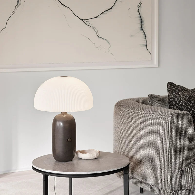 Lampe de table simple et luxueuse design salon chambre chevet lampe de table en verre champignon - vue 4 sur 7