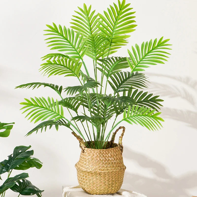 grand palmier artificiel avec branches de monstera pour décoration extérieure - vue 8 sur 7