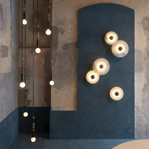 Applique murale LED en marbre naturel