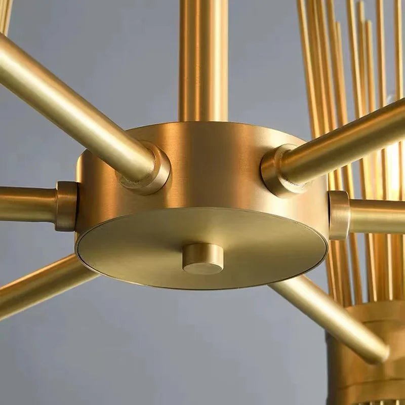 lustre en cuivre plein led décoratif pour maison créatif - vue 7 sur 16