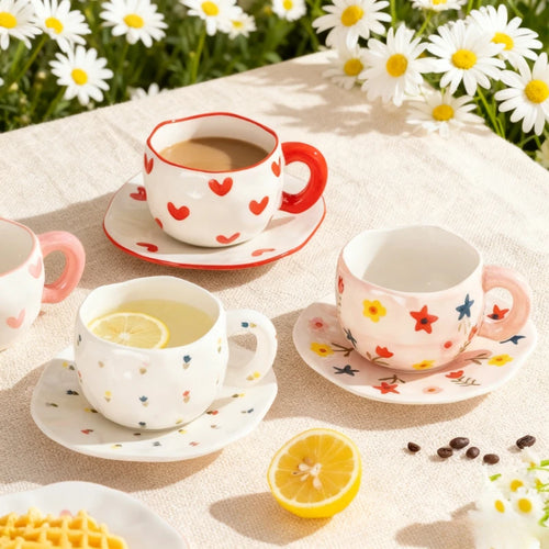Mug céramique irregulier pincé main style coreen