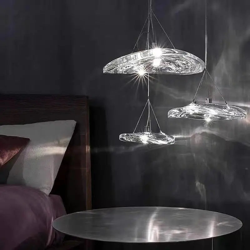 Suspension led en verre design nordic manta