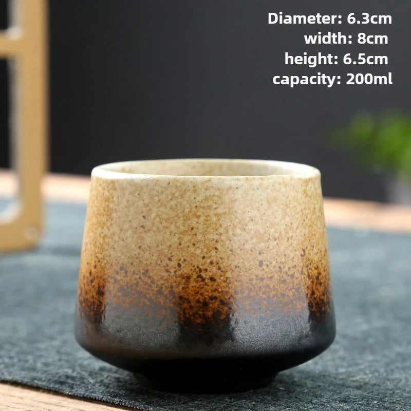 tasse thé japonaise raku artisanale style kungfu brut - vue 6 sur 7
