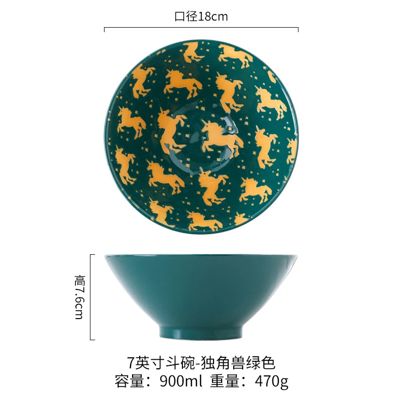 Bol ramen japonais ceramique motif floral grande capacite