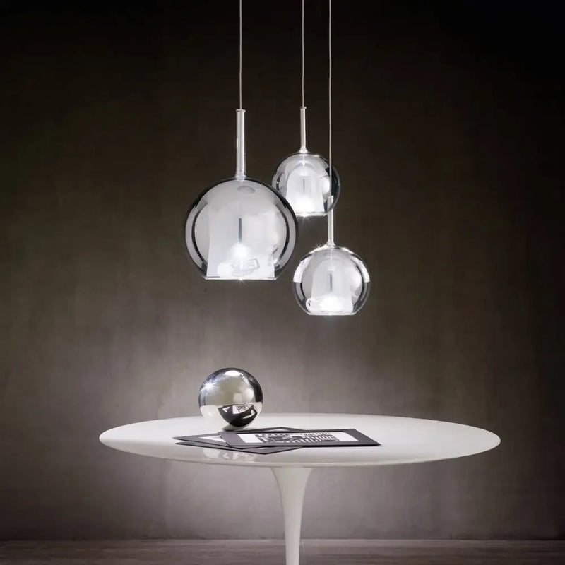 Suspension en verre LED pour cuisine île salon gris intérieur décor