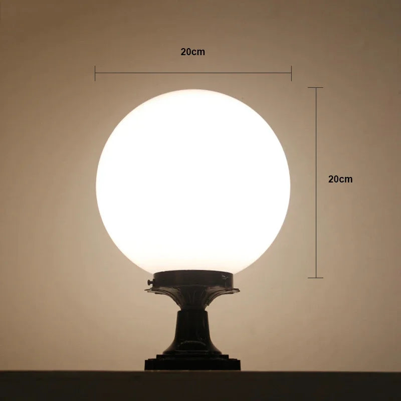lampe pilier extérieure boule décorative pour éclairage jardin - vue 9 sur 9