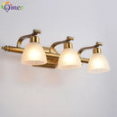 applique murale vintage led avec abat-jour en verre bronze