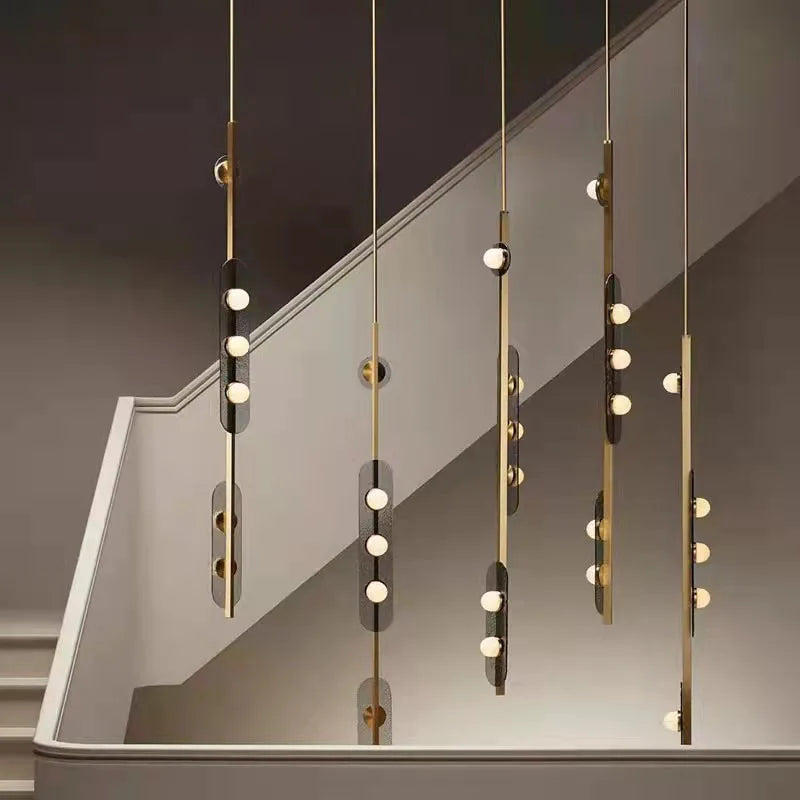 lustre en verre design art déco pour éclairage moderne - vue 4 sur 8