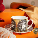 Service thé café vintage céramique italienne plateau fleuri