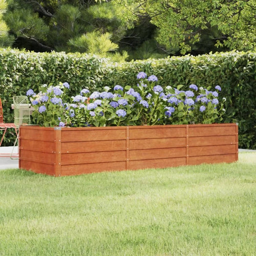 jardinière surélevée en acier corten pour jardin terrasse balcon