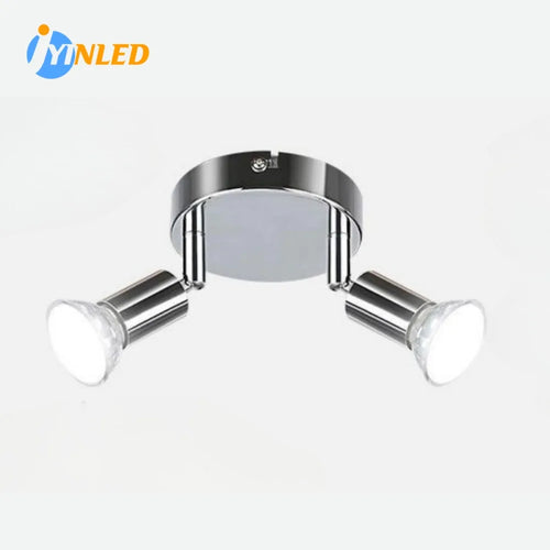 Plafonnier chromé réglable 2 têtes mod.