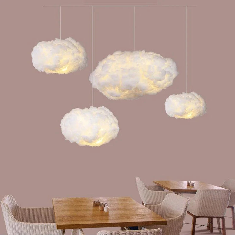 lustre moderne led en forme de nuage flottant pour restaurant