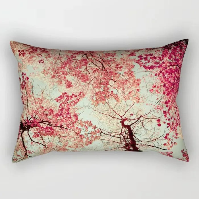 housse de coussin rectangulaire à motif de fleurs tropicales 30x50 cm