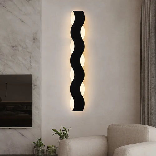 applique murale led moderne forme vague couloir intérieur