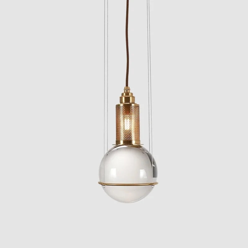 Suspension led de luxe en cristal style nordique cage à oiseaux