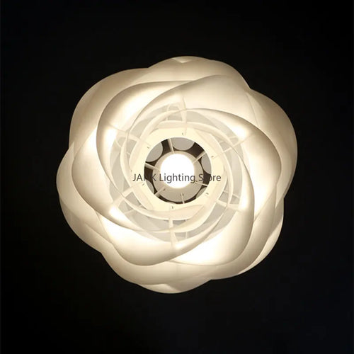 lustre design danois romantique acrylique pétale éclairage white rose