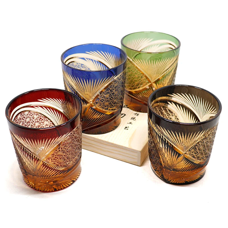 Verre whisky japonais edo kiriko gravé fait main - vue 5 sur 7