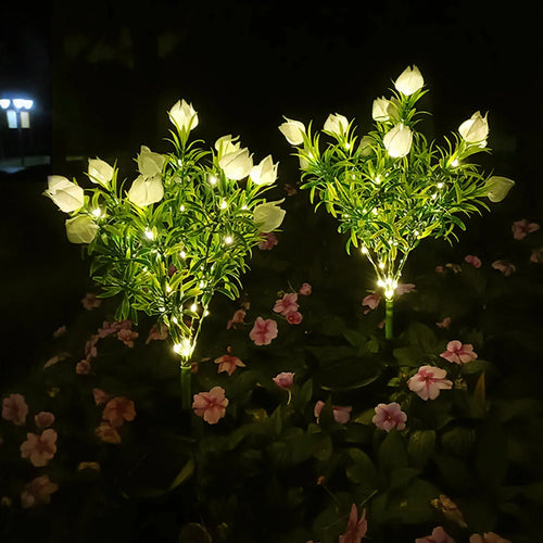 lampe solaire décorative pour jardin en forme de fleur lumineuse