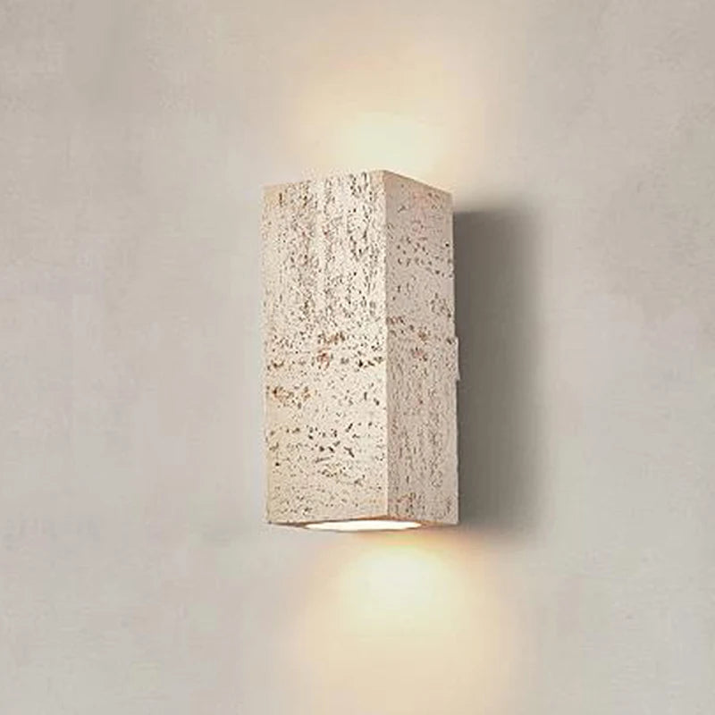 applique led wabi-sabi carrée ciment nordique luminaire décoratif intérieur - vue 4 sur 11
