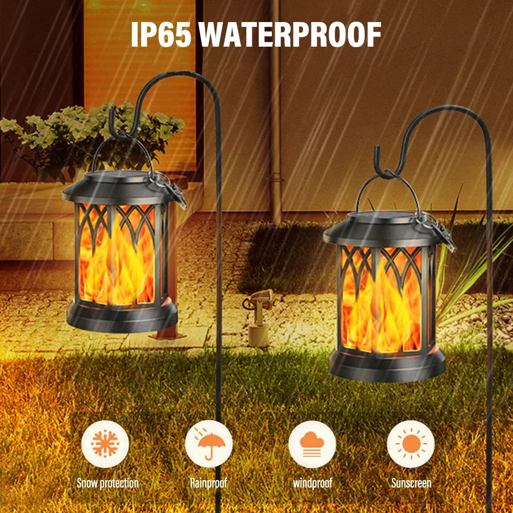 lampe à flamme solaire pour jardin décoration extérieure étanche - vue 9 sur 8