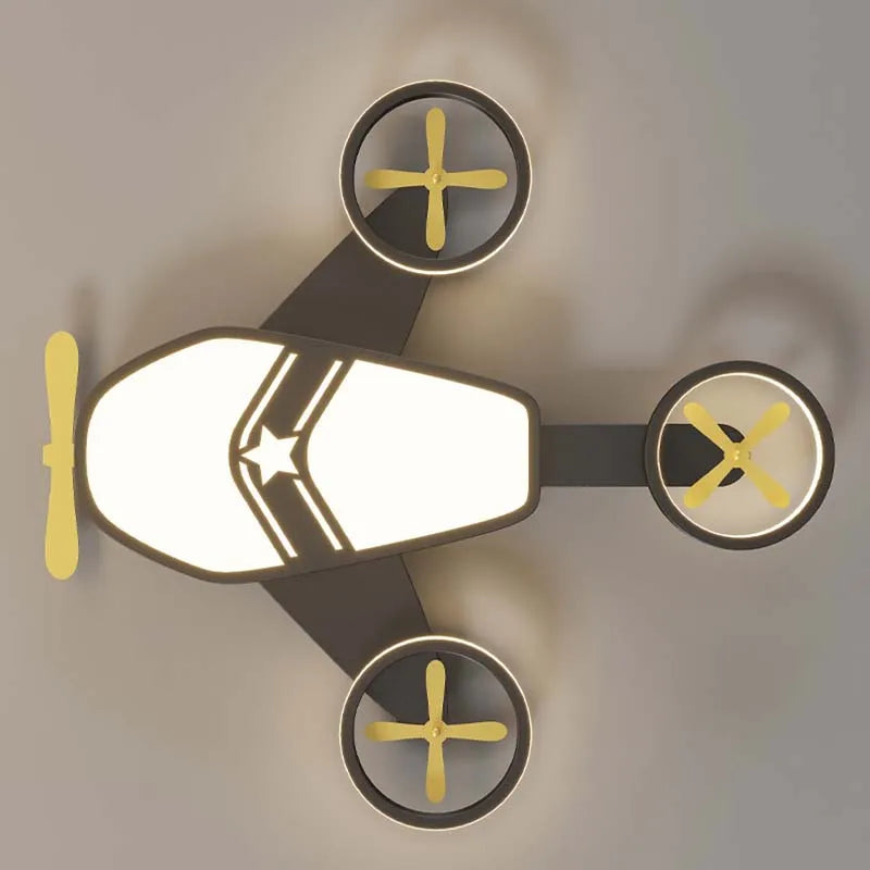 plafonnier avion lumineux pour chambre d'enfant garçon - vue 4 sur 7