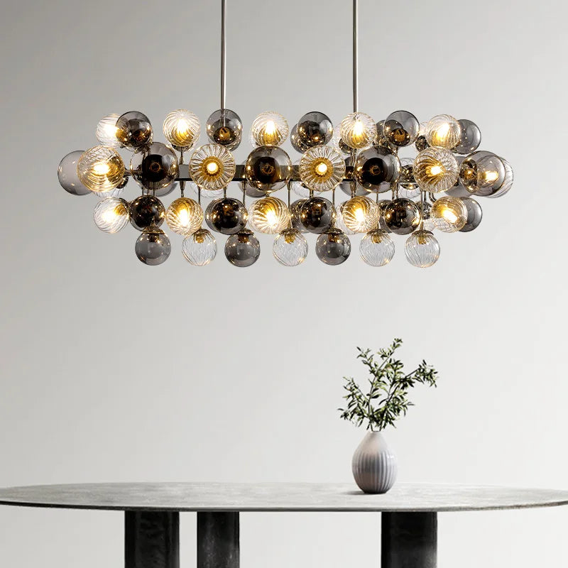 lustre led moderne en verre forme haricots magiques nordique