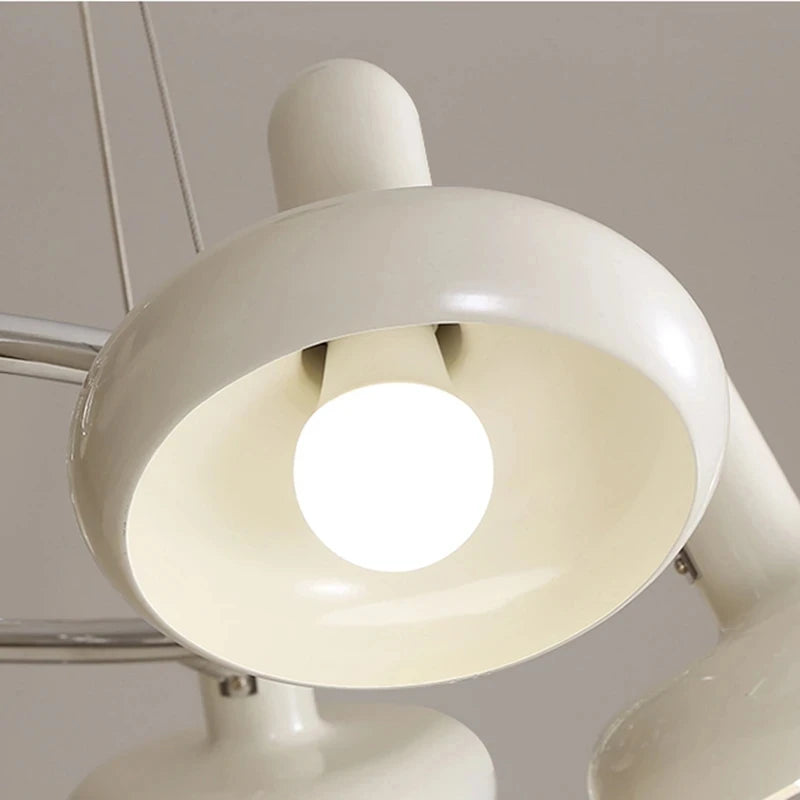 lustre led bauhaus blanc métal salon suspendu - vue 6 sur 11